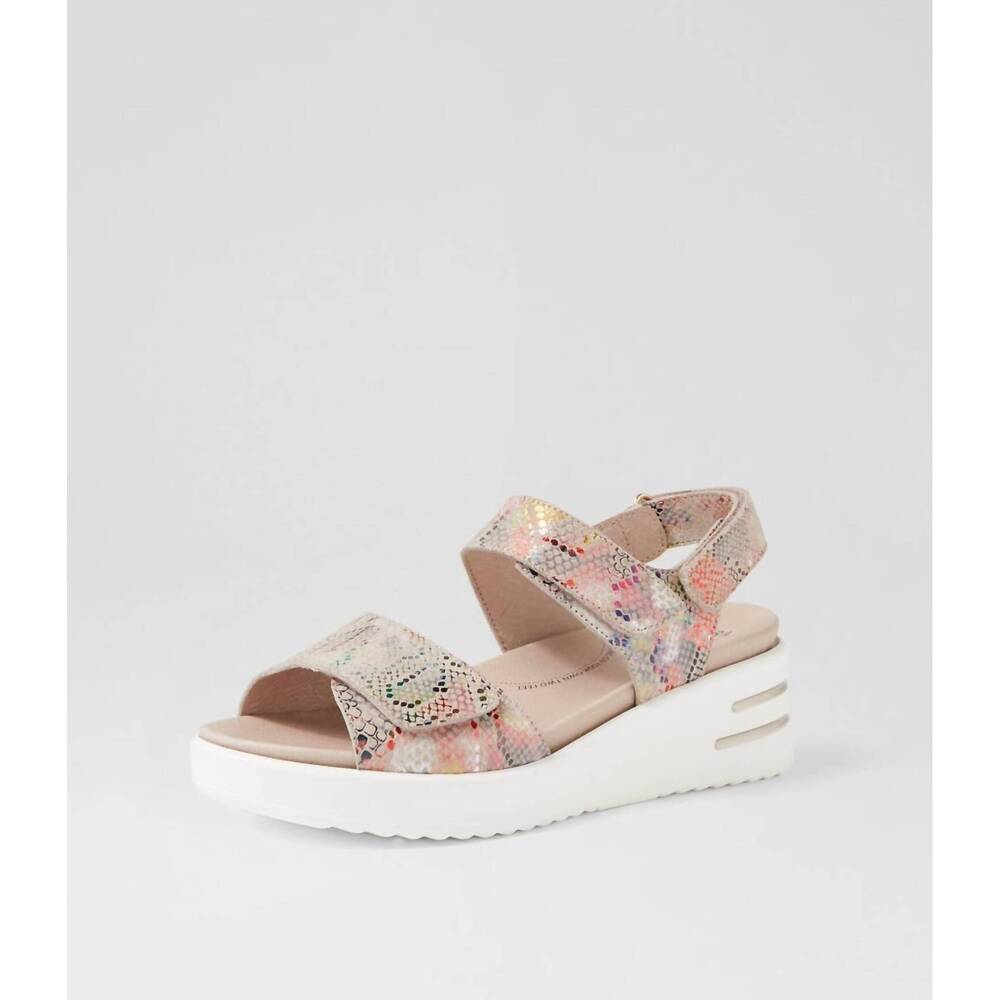 NEW ZIERA women's sadias w sandals in vibrant print leather